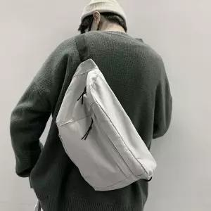 남녀 공용 캐주얼 고급 면소재 빅사이즈 힙색 슬링백 hKZ3+6YNt