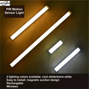 USB 충전식 PIR 모션 센서 LED 바 조명 디 밍이 가능한 감지기 야간 주방 룸에 대 한 휴대용 유도 캐비닛