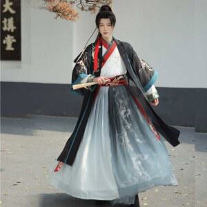 호위무사옷 졸업사진 무협 남자 무사복 자수 호위무사 여자 스커트 화보 프레 도포