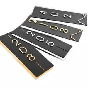 럭셔리 호텔 호실 바닥 번호판 선 세로 검 룸넘버 반짝이는 호실판 아파트