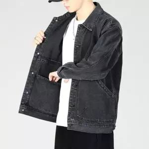 아고스또 청 블랙 캐주얼 자켓 남성청자켓 코트 워싱 슬림핏 UNO1