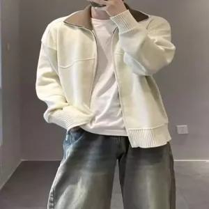 남자 니트 가을 캐주얼 저지 스웨터 칼라넥 카디건 터틀넥 원픽3