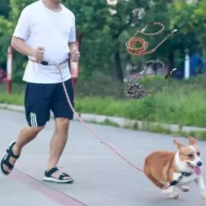 [반려] 핸즈 프리 강아지 리드줄 목줄 2.6M 10mm-17kg 이하 애견 용품 산책줄 외출