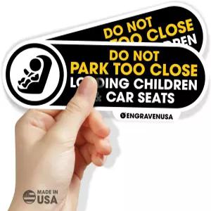 스티커를 너무 닫지 마세요 및 카시트 표지판 로드 대형 8x2.5인치 자동차 창문 스티커 2개 세트 방수