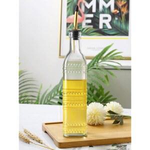 RUIAO 주방용 1개가 사각형 올리브 502 식용유 깔때기 2개 시럽 2개 있는 투명 8ML 유리 오일 2개와 커피 세트 17온스 푸어러 식초 디스펜서