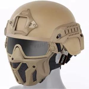 전술 에어소프트 PJ 헬멧과 전면 보호 에어건 마스크 페인트볼 CS 게임용 탈착식 김서림 방지 고글 포함