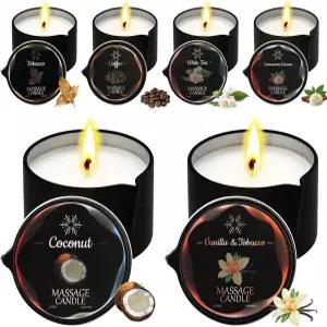 사리로 6팩 저온 마사지 캔들 로션 세트 조호바 시어 버터가 함유된 소이 왁스 홈 스파 및 릴랙세이션을