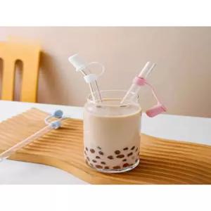 유리 빨대 투명 스트로우 긴 음료수 일자형 보관함 곡관