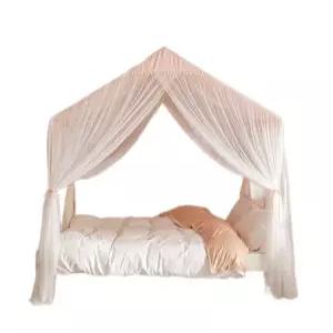 공주 침대 캐노피 여아 궁전 커튼 레이스 가림막 텐트  모기장 지붕텐트