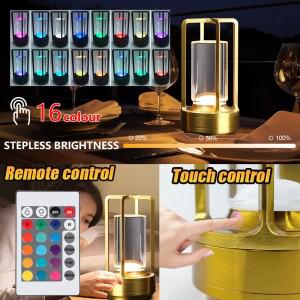16색 테이블 램프 터치 센서 야간 조명 충전식 침실 책상 무선 원격 제어 독서 레스토랑 바 무드등 스탠드
