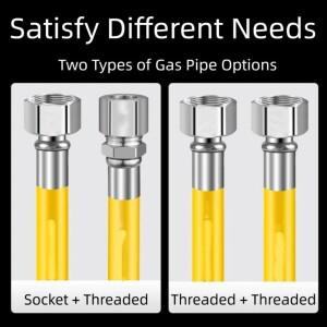 폭발 방지 천연가스 파이프 아머드 0.5/1/1.5/2/2.5m 스토브 가스 라인 설치류 분리형 건조기 호스 키트