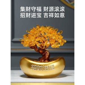 금나무 장식 머니트리 선물 포춘 금장식나무 인테리어소품 크리스탈 소형 개업선물행운의