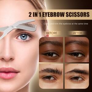 1개입 눈썹 정리 가위와 빗 포함 전문가용 트리머 스테인리스 스틸 도구
