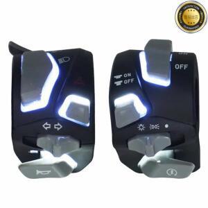 78인치 22mm 범용 오토바이 핸들바 스위치 헤드라이트 경고등 방향지시등 플래시 신호 경적 시동 버튼 LED