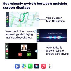 2in1 무선 카플레이 어댑터 안드로이드 오토 동글 유선에서 무선으로 플러그 앤 USB AI 스마트 박스 차량