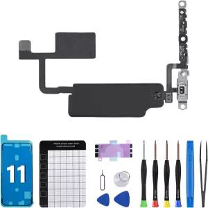 11 볼륨 버튼 교체 음소거 키 무음 스위치 제어 플렉스 케이블 OEM 조립 금속 브래킷 수리 도구 키트방수