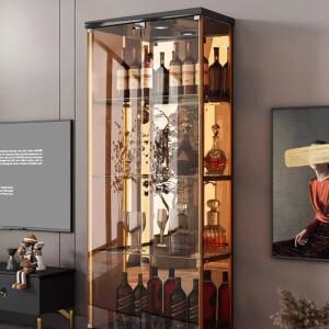 코너 유리 캐비닛 디스플레이 거실 바 고급 음료 커피 테이블 스테이션 와인 스탠드 위스키 보관 미니