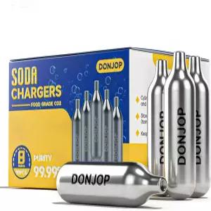 탄산음료 제조업체 식품 등급 셀처용 8G 카트리지 30팩 시폰과 호환되는 나사산이 없는 충전기 CO2