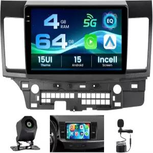 미쓰비시 랜서 20072012 안드로이드 15 카플레이 카 스테레오 10.1인치 인셀 터치스크린 오토 백업 카메라