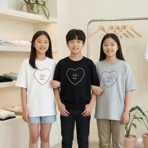 [보리보리/말괄량이]잇츠자수반팔티01 10대의류 주니어옷 남아 여아의류