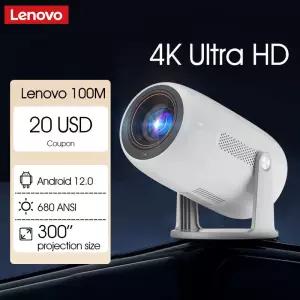 레노버 휴대용 4K 프로젝터 100M 안드로이드 12 WIFI 6 TOF 무센스 자동 초점 야외 풀 HD 비디오 영화 홈
