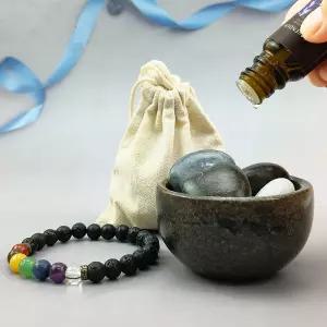 홈 오피스 자동차 및 선물용 무선 패시브 에센셜 오일 디퓨저 용암석 팔찌 세트