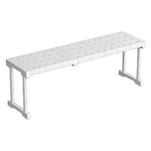 다용도 압축선반 길이조절 적층형 세탁실 옷장 펜트리 선반 67-88x24x32cm J927