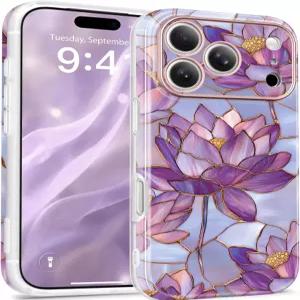 여성용 17 프로 케이스 MagSafe 호환 전면 카메라 보호 기능 업그레이드 스타일리시한 플로럴 충격 방지