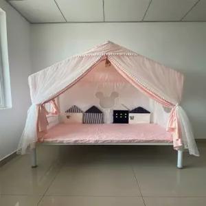 아기방침대 캐노피 키즈침대 놀이 공주 텐트 케노피 화이트 여아 침대 몽골텐트 하우스