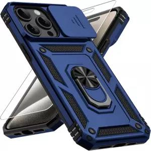 15 프로 케이스용 Vinve 슬라이드 렌즈 커버 HD 스크린 프로텍터 밀리터리 등급 낙하 방지 마그네틱 회전