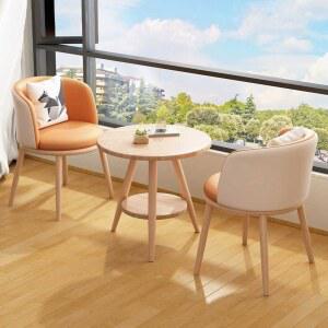 원형 부부테이블 티테이블세트 2인 테이블 블루그레이 홈카페 유럽풍 BN 리본 2단 패브릭