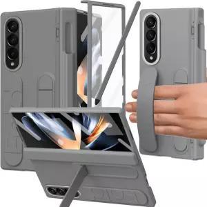 삼성 갤럭시 Z 폴드 3 케이스용 YQOD S 펜 홀더 및 슬림 스타일러스 킥스탠드 힌지 보호 스크린 프로텍터