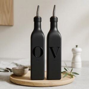 올리브 오일 주방용 2개 스틸 스테인리스 500ML 양념통 식초 세트 디스펜서 세트 우아한 식용유 깔때기