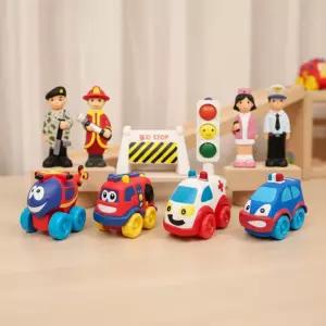 소프트 명품차세트 (A형 10p) 말랑 자동차 소방차 경찰차 구급차 헬기 신호등 역할놀이