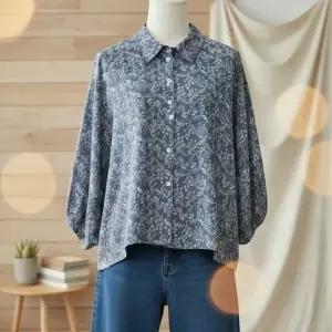 [다잇템] 여성 로맨틱 꽃무늬 패턴 여성스러운 블라우스_24669550_588872