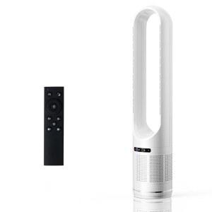 실내 공기 필터가 장착된 침실용 OLIXIS 41인치 무검 선풍기, 리모컨이 80 진동 타워 8단 속도, 8시간 타이머, LED 디스플레이, 청소하기 쉽고 조용한 디자인으로 가정, 사무실, 퓨어 화이트