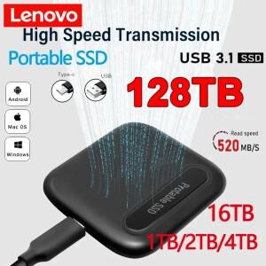 레노버  외장 하드 드라이브 노트북 PC 데스크탑 휴대폰용 SSD 저장 장치 1TB 2TB USB3.1