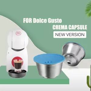 호환  재사용 캡슐 포드 돌체 구스토 용 스테인리스 스틸 리필 가능 에스프레소 커피 필터 커피 탬퍼 포함