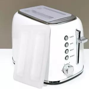 실리콘 토스터 먼지 커버 2 슬라이스 뚜껑 전기 빵 제조기 상단 기계 부품 액세서리 (화이트 )