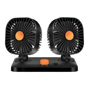 범용 차량용 USB 회전 선풍기 360 가능 전기 듀얼 조절 데스크탑 5V 휴대용