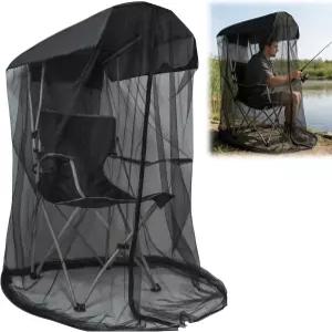 캐노피 의자용 63인치 H 모기장 덮개 벌레 차단 메시 텐트 검은색 의자 지퍼가 열리는 35인치 X32인치 방수