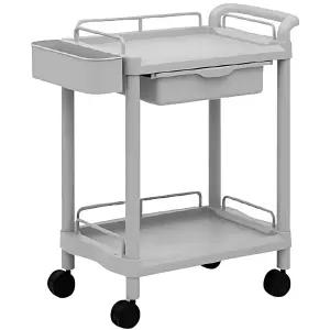 병원 약품보관 추락방지가트 2단 서랍형 회색카트 처치실 의무실 요양원 음식운반 회진