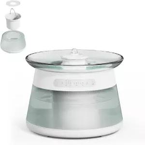 GJEASE 유리 스마트 애완동물 급수대 고양이 식수대 볼 필터 없음 배터리 작동 없는