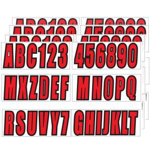 JLM MARINE 24장 6CM 3인치 글자 자동차 주소 보트 장식 스티커 엔진 비닐 공예 레드 창문 우편함 교실 접착 숫자 자체 포스터