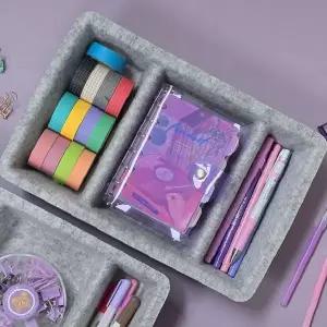 서랍속 정리트레이 일체형 펠트재질 문구수납함 필기도구보관 사무용품정리