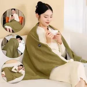 담요 발열망토 휴대용 온열 히팅 침낭 충전 무릎 숄 사무실 지퍼