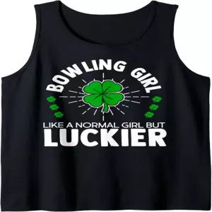 럭키 볼링 걸 세인트 패트릭스 데이 여성 볼링화 볼 탱크 탑