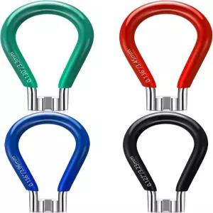 로희 4개 자전거 스포크 렌치 세트 공구 휴대용 레버 림 교정 키트 3.2mm/3.3mm/3.45mm/3.96mm 니플