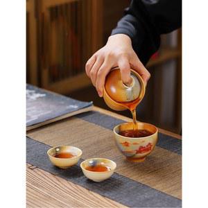 여행 세라믹 티팟 그린 필터 주전자 찻잔 손으로 핸드 찻주전자 귀여운 용기