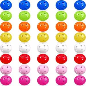 XIPEGPA 연습용 골프공 40개입 41mm 플라스틱 에어플로우 속이 빈 연습장 및 실내외 사용 스윙